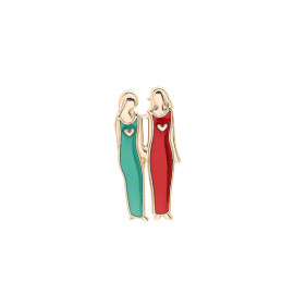 Bond Between Sisters Pin - Elegant Enamel Metal