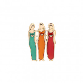 Bond Between Sisters Pin - Elegant Enamel Metal